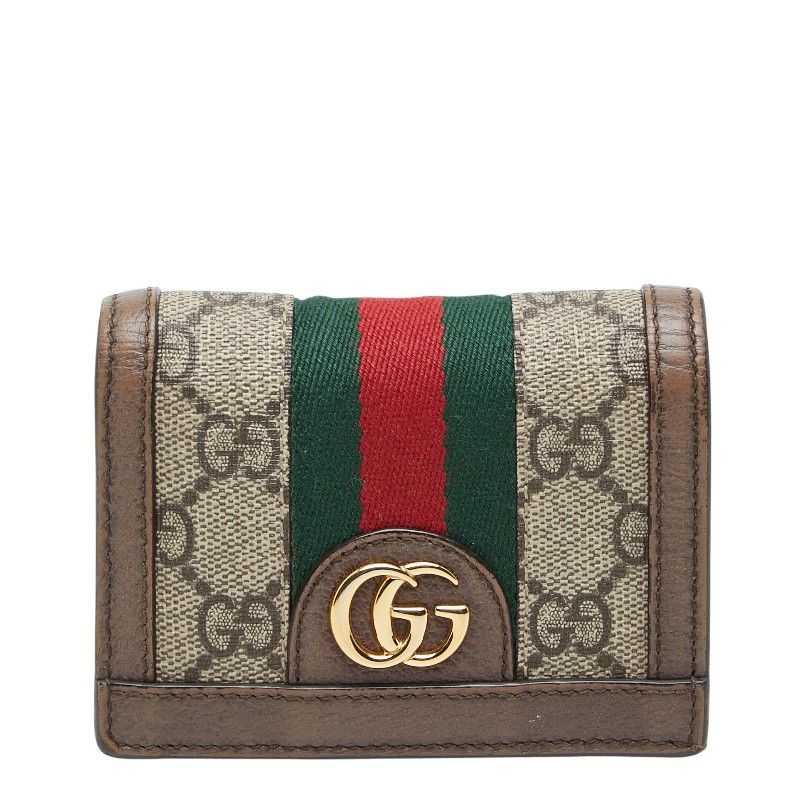 Gucci Ophidia GG Supreme Bifold Wallet Compact Beige Multicolor Leather