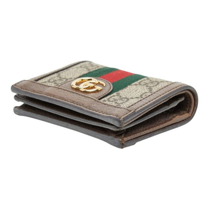 Gucci Ophidia GG Supreme Bifold Wallet Compact Beige Multicolor Leather — view 4