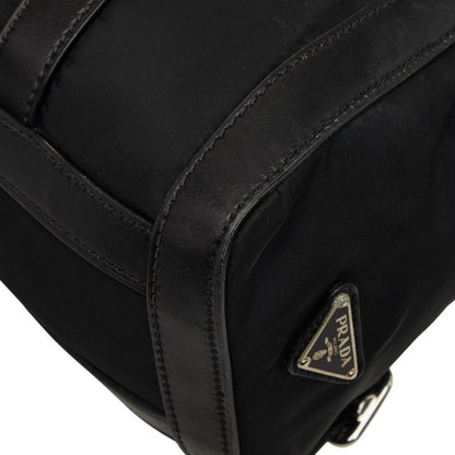 Prada Flap Shoulder Bag Black Nylon Leather — view 8