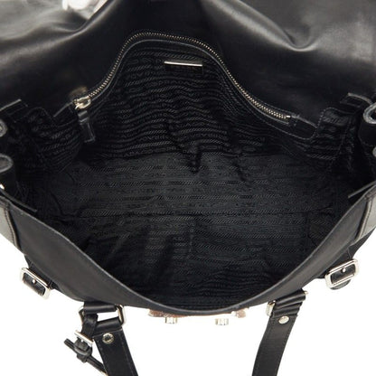 Prada Flap Shoulder Bag Black Nylon Leather — view 9