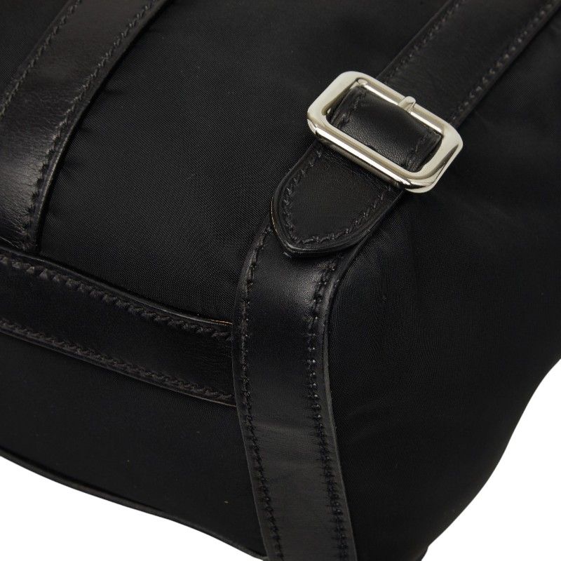 Prada Flap Shoulder Bag Black Nylon Leather — view 6
