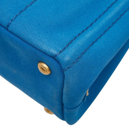 Prada Canapa Mini 2-Way Shoulder Bag Light Blue Canvas — view 6