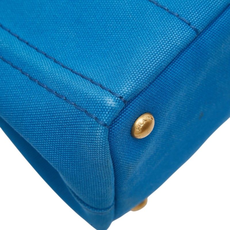 Prada Canapa Mini 2-Way Shoulder Bag Light Blue Canvas — view 7