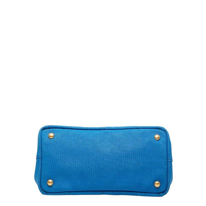 Prada Canapa Mini 2-Way Shoulder Bag Light Blue Canvas — view 3