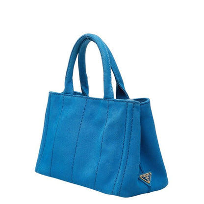 Prada Canapa Mini 2-Way Shoulder Bag Light Blue Canvas — view 2
