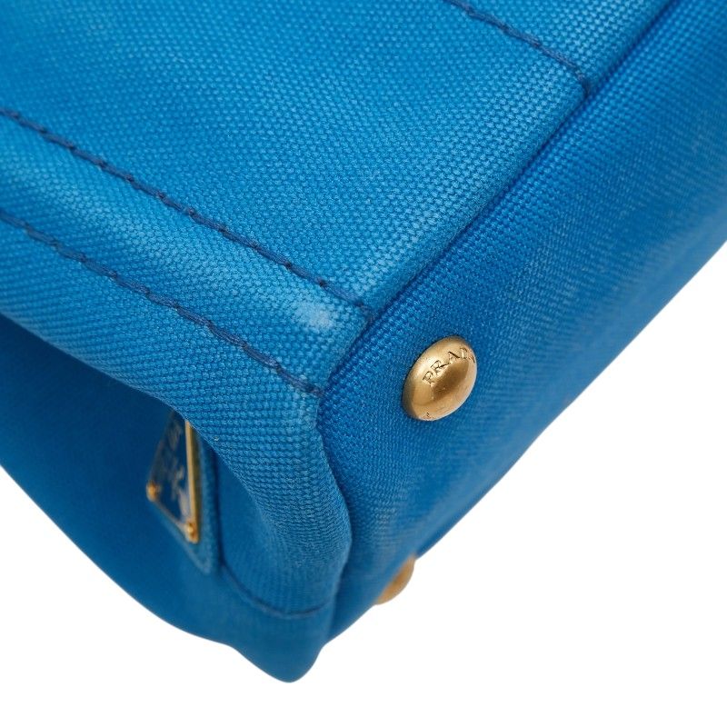 Prada Canapa Mini 2-Way Shoulder Bag Light Blue Canvas — view 5