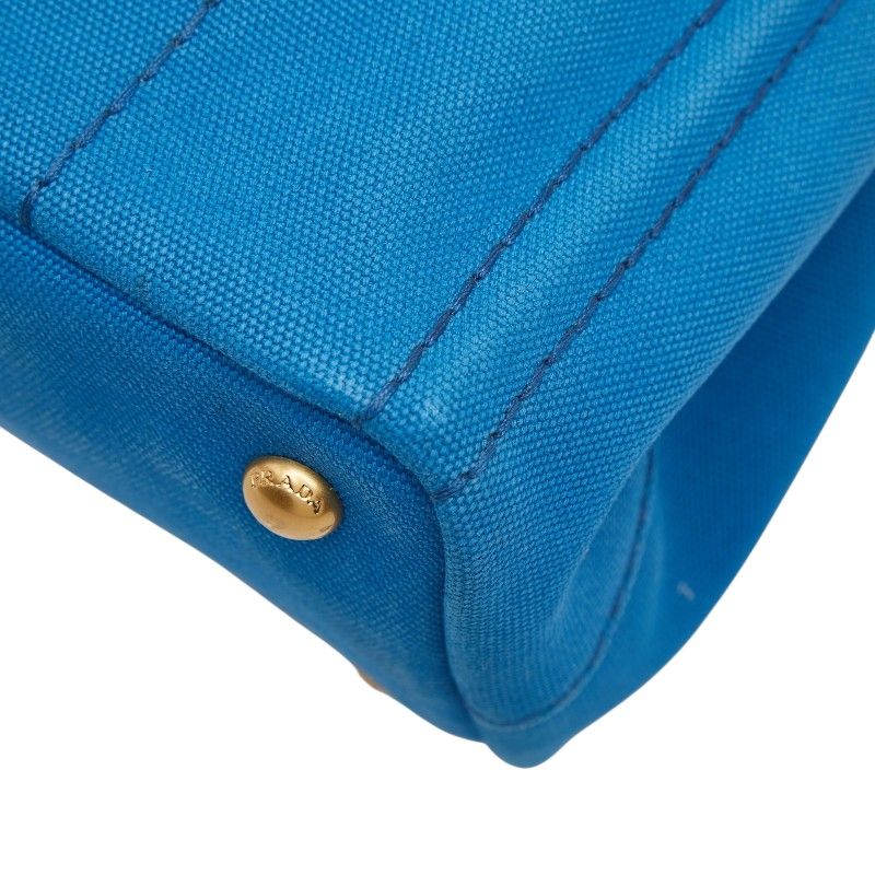Prada Canapa Mini 2-Way Shoulder Bag Light Blue Canvas — view 4