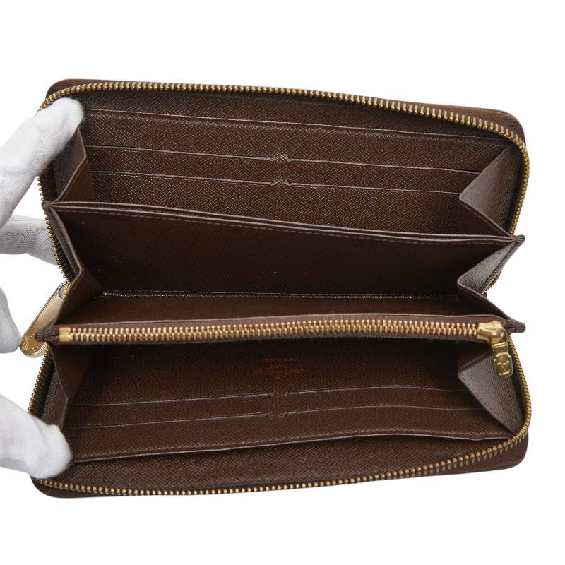 Louis Vuitton Damier Zippy Wallet Zip Around Brown Leather — view 9