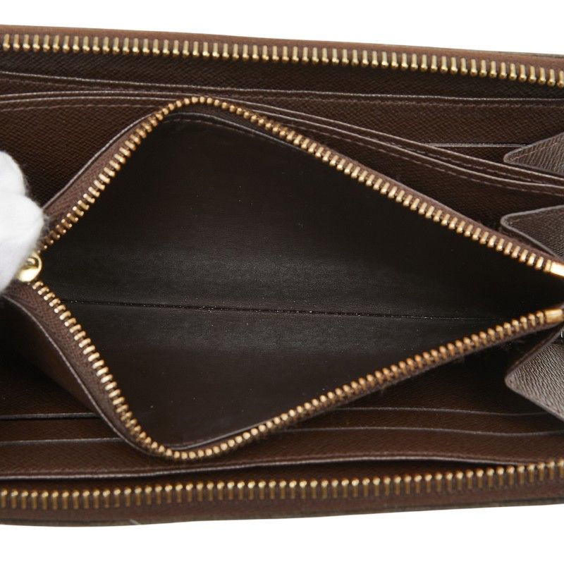 Louis Vuitton Damier Zippy Wallet Zip Around Brown Leather — view 8