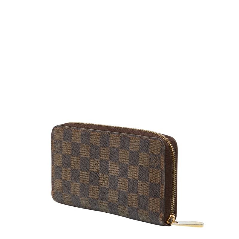 Louis Vuitton Damier Zippy Wallet Zip Around Brown Leather — view 2
