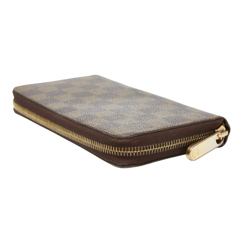 Louis Vuitton Damier Zippy Wallet Zip Around Brown Leather — view 6