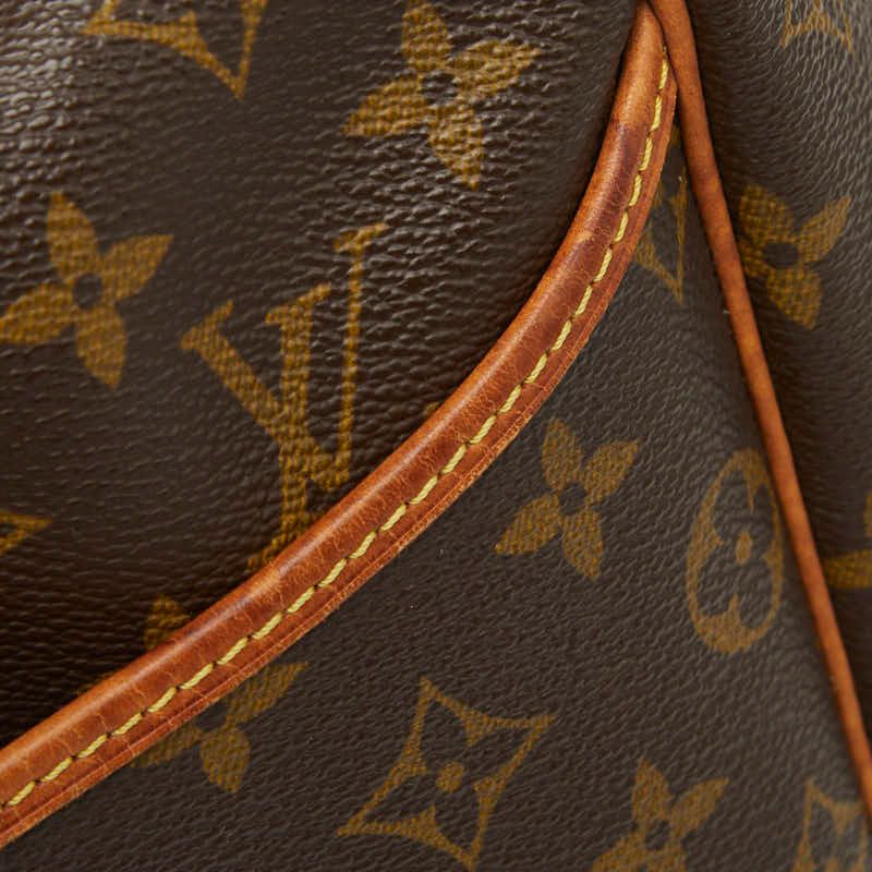 Louis Vuitton Monogram Deauville Handbag Brown Leather — view 8