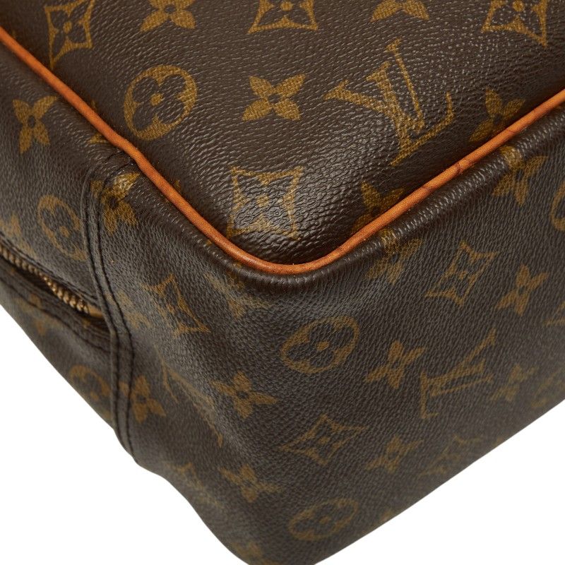 Louis Vuitton Monogram Deauville Handbag Brown Leather — view 5