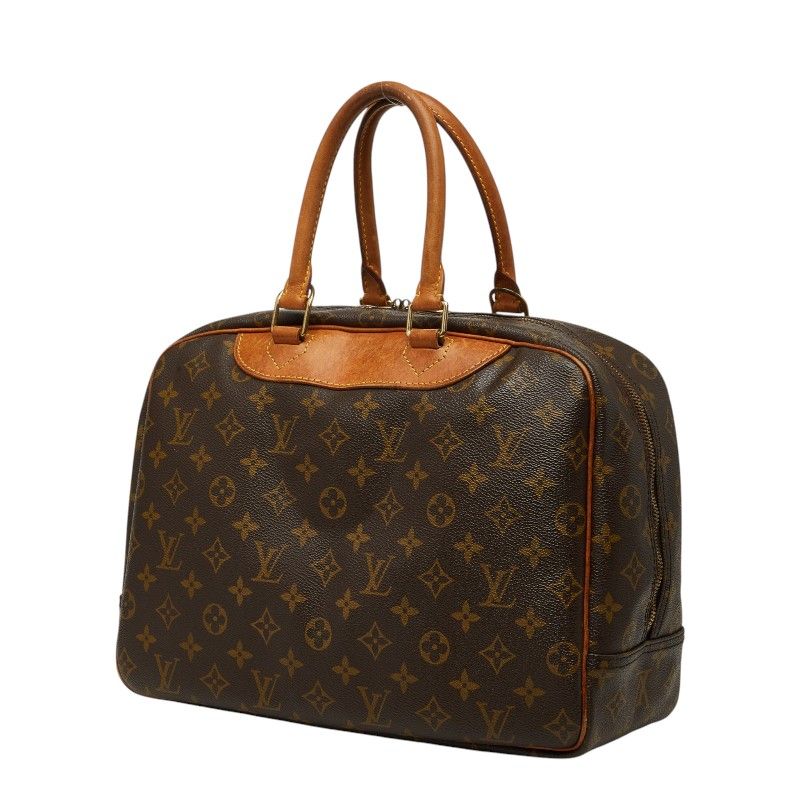 Louis Vuitton Monogram Deauville Handbag Brown Leather — view 2