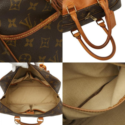Louis Vuitton Monogram Deauville Handbag Brown Leather — view 9