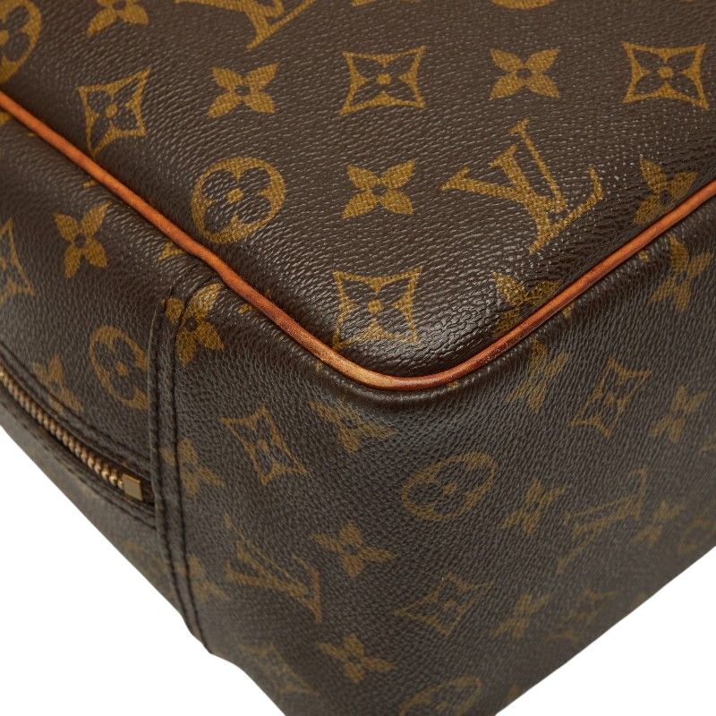 Louis Vuitton Monogram Deauville Handbag Brown Leather — view 7