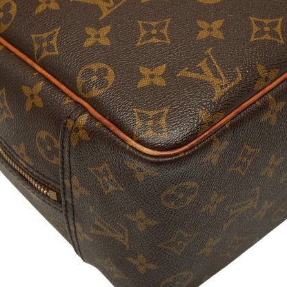 Louis Vuitton Monogram Deauville Handbag Brown Leather — view 7