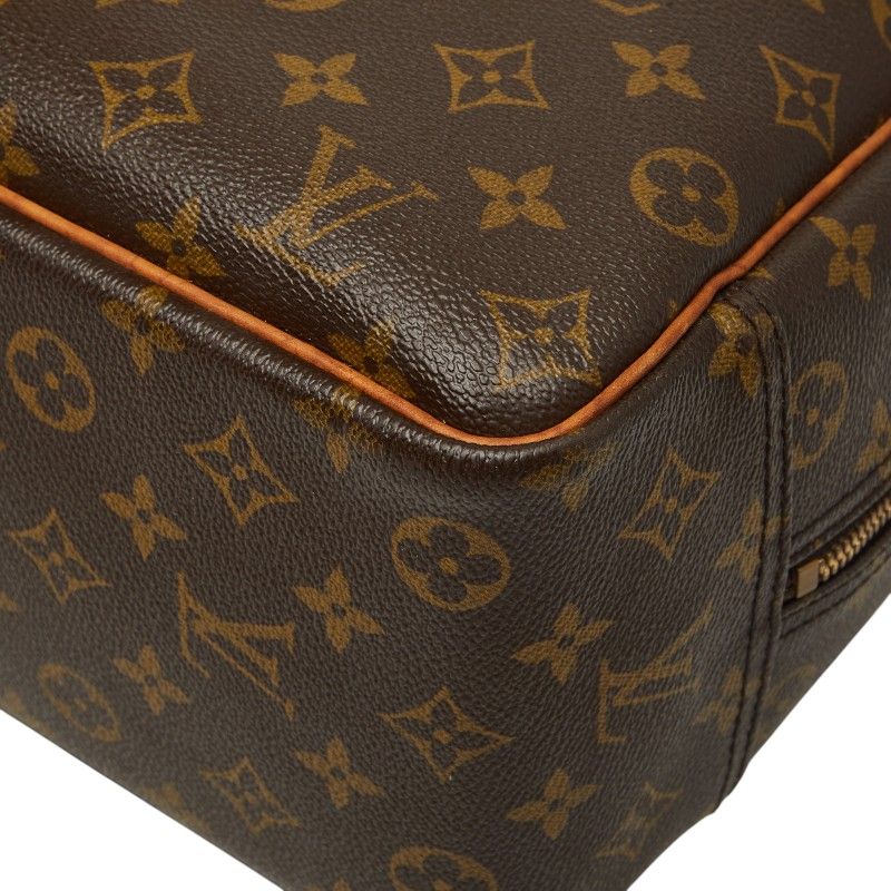 Louis Vuitton Monogram Deauville Handbag Brown Leather — view 4