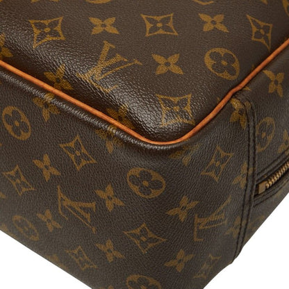 Louis Vuitton Monogram Deauville Handbag Brown Leather — view 4
