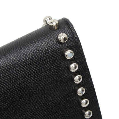 Fendi Carlito Studded Chain Wallet Shoulder Bag Black Multicolor Leather — view 8