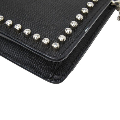 Fendi Carlito Studded Chain Wallet Shoulder Bag Black Multicolor Leather — view 6