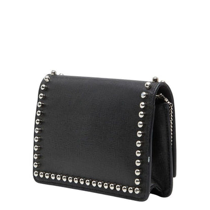 Fendi Carlito Studded Chain Wallet Shoulder Bag Black Multicolor Leather — view 2