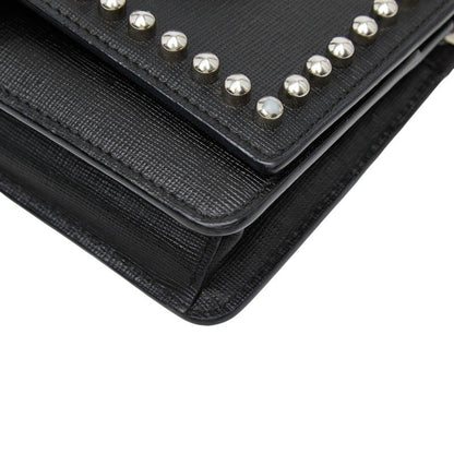 Fendi Carlito Studded Chain Wallet Shoulder Bag Black Multicolor Leather — view 4