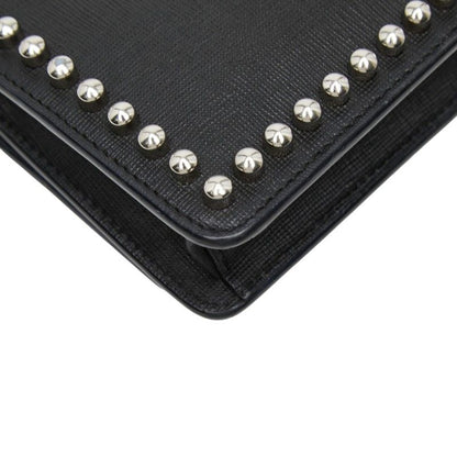 Fendi Carlito Studded Chain Wallet Shoulder Bag Black Multicolor Leather — view 7