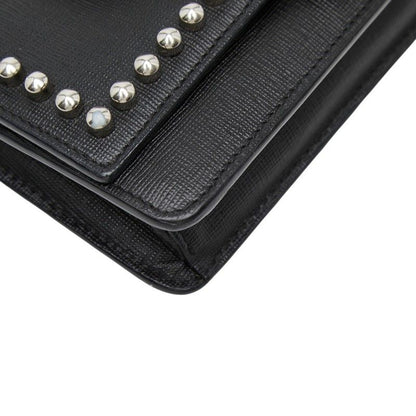 Fendi Carlito Studded Chain Wallet Shoulder Bag Black Multicolor Leather — view 5