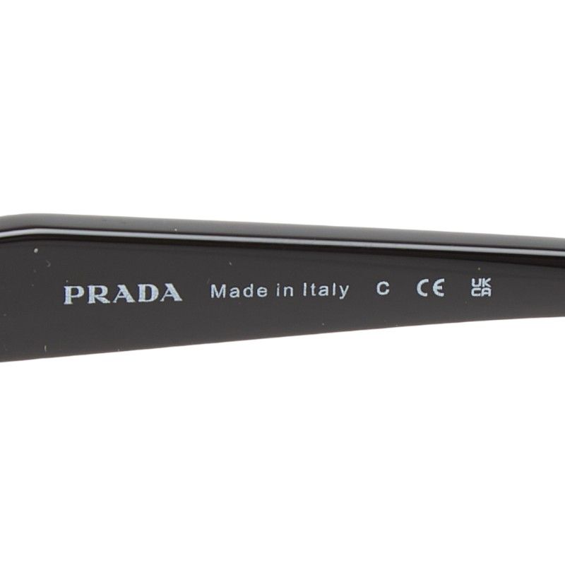 Prada Oval Frame Metal Sunglasses Black Silver Acetate 1- Eyewear — view 5