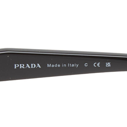 Prada Oval Frame Metal Sunglasses Black Silver Acetate 1- Eyewear — view 5