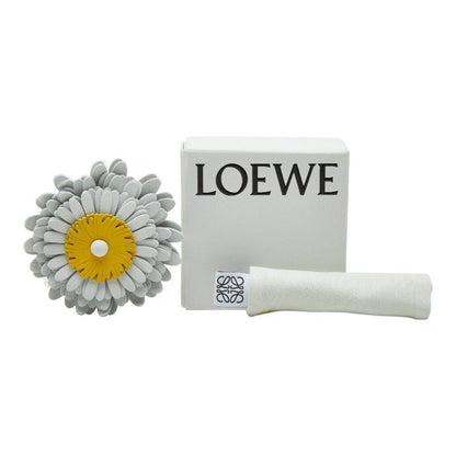 Loewe Stud Flower Bag Charm White Yellow Leather — view 4