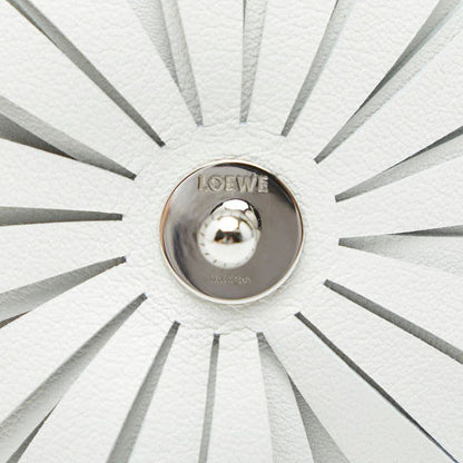 Loewe Stud Flower Bag Charm White Yellow Leather — view 3