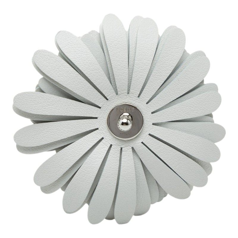 Loewe Stud Flower Bag Charm White Yellow Leather — view 2