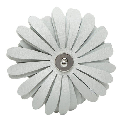 Loewe Stud Flower Bag Charm White Yellow Leather — view 2