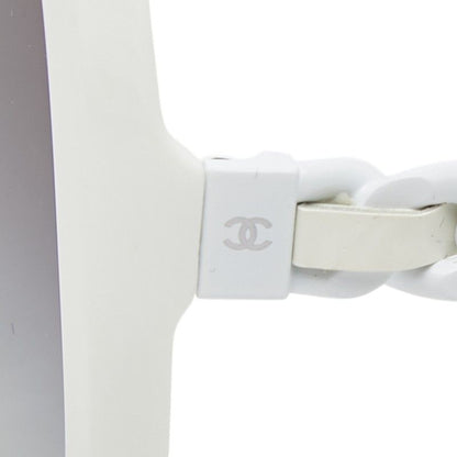 Chanel CC Logo Chain Gradient Sunglasses White Acetate 1- Eyewear — view 5