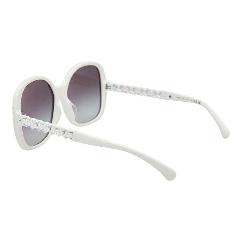 Chanel CC Logo Chain Gradient Sunglasses White Acetate 1- Eyewear — view 2