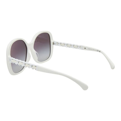 Chanel CC Logo Chain Gradient Sunglasses White Acetate 1- Eyewear — view 2