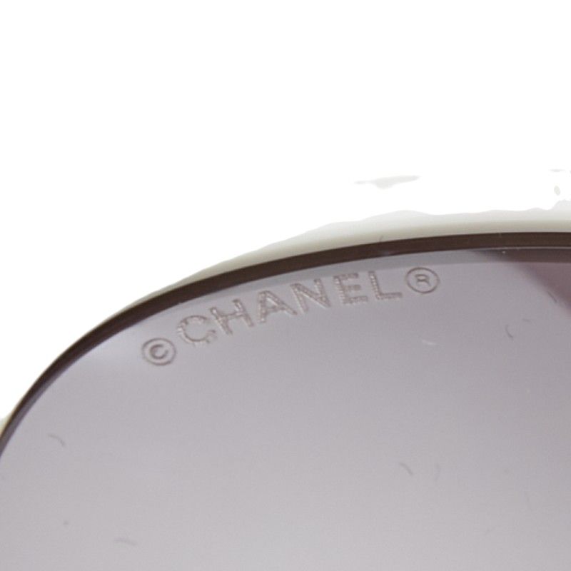 Chanel CC Logo Chain Gradient Sunglasses White Acetate 1- Eyewear — view 4