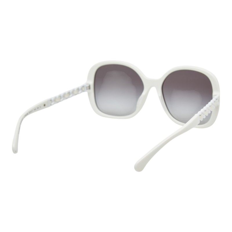 Chanel CC Logo Chain Gradient Sunglasses White Acetate 1- Eyewear — view 3