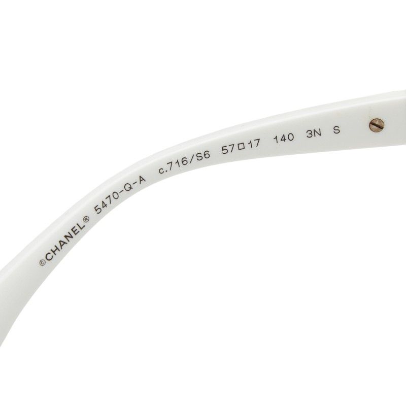Chanel CC Logo Chain Gradient Sunglasses White Acetate 1- Eyewear — view 6