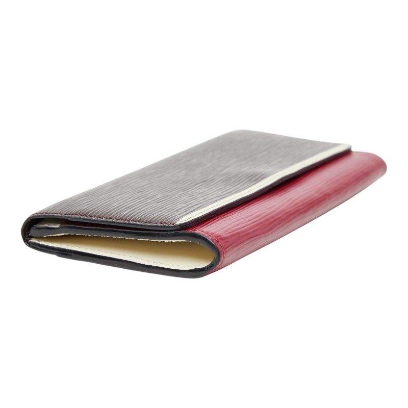 Louis Vuitton Epi Portefeuille Flor Wallet Wine Red Multicolor Patent Leather — view 5