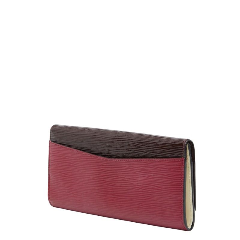 Louis Vuitton Epi Portefeuille Flor Wallet Wine Red Multicolor Patent Leather — view 2
