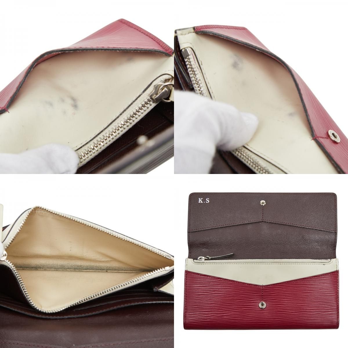 Louis Vuitton Epi Portefeuille Flor Wallet Wine Red Multicolor Patent Leather — view 9