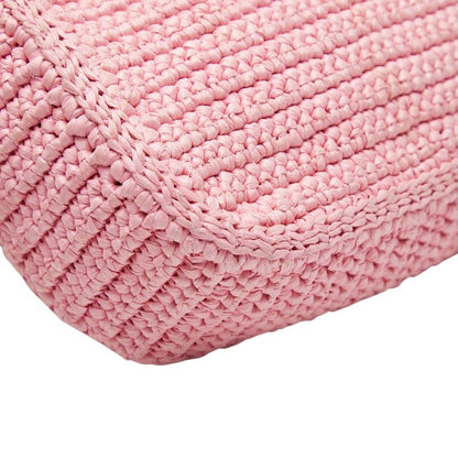 Prada Re Edition Chain Shoulder Bag Pink Raffia Leather — view 6