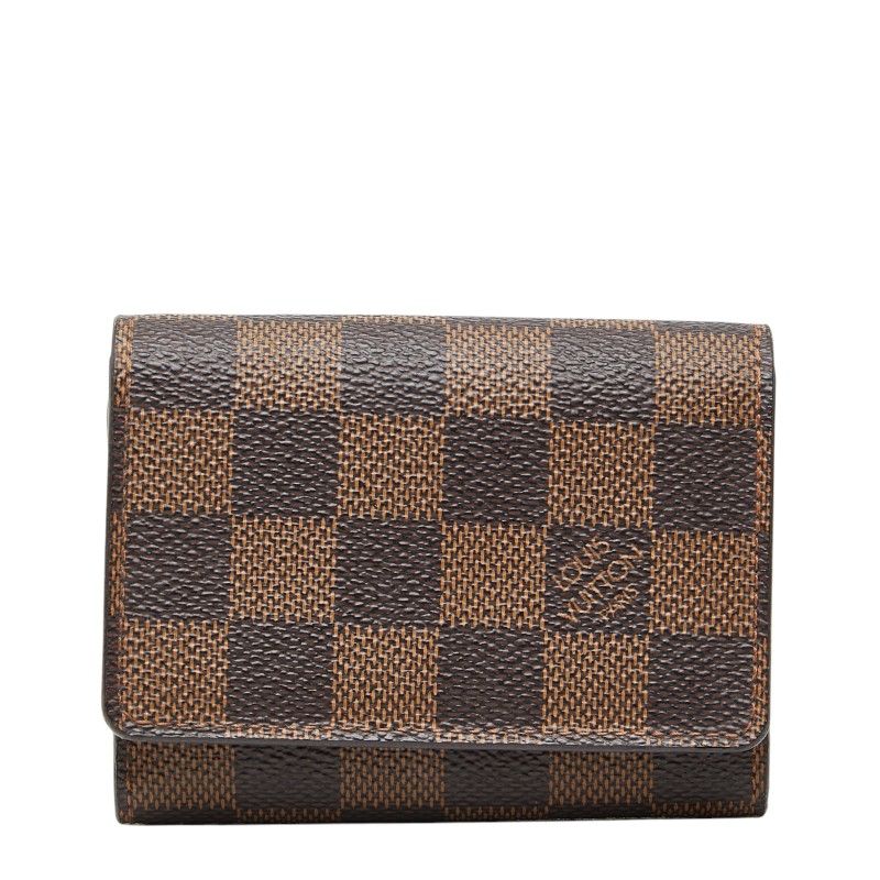 Louis Vuitton Damier Envelope Carte de Visite Card Case Passcase Brown Leather