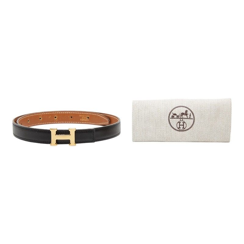 Hermes Constance Belt Reversible 65 Black Brown Box Calf Courchevel — view 9
