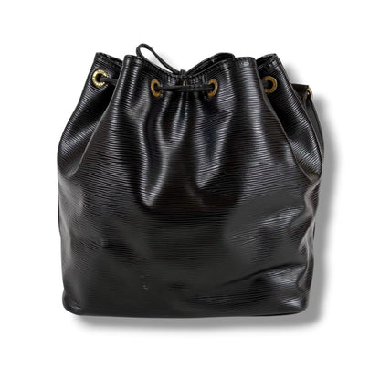 Louis Vuitton Petit Noe Drawstring Shoulder Bag Epi Leather Black Noir — view 3