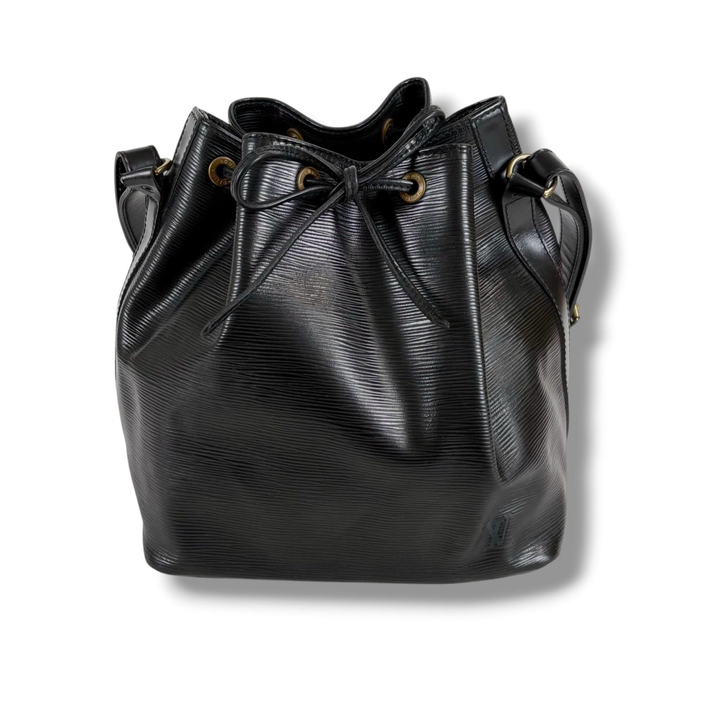 Louis Vuitton Petit Noe Drawstring Shoulder Bag Epi Leather Black Noir — view 2