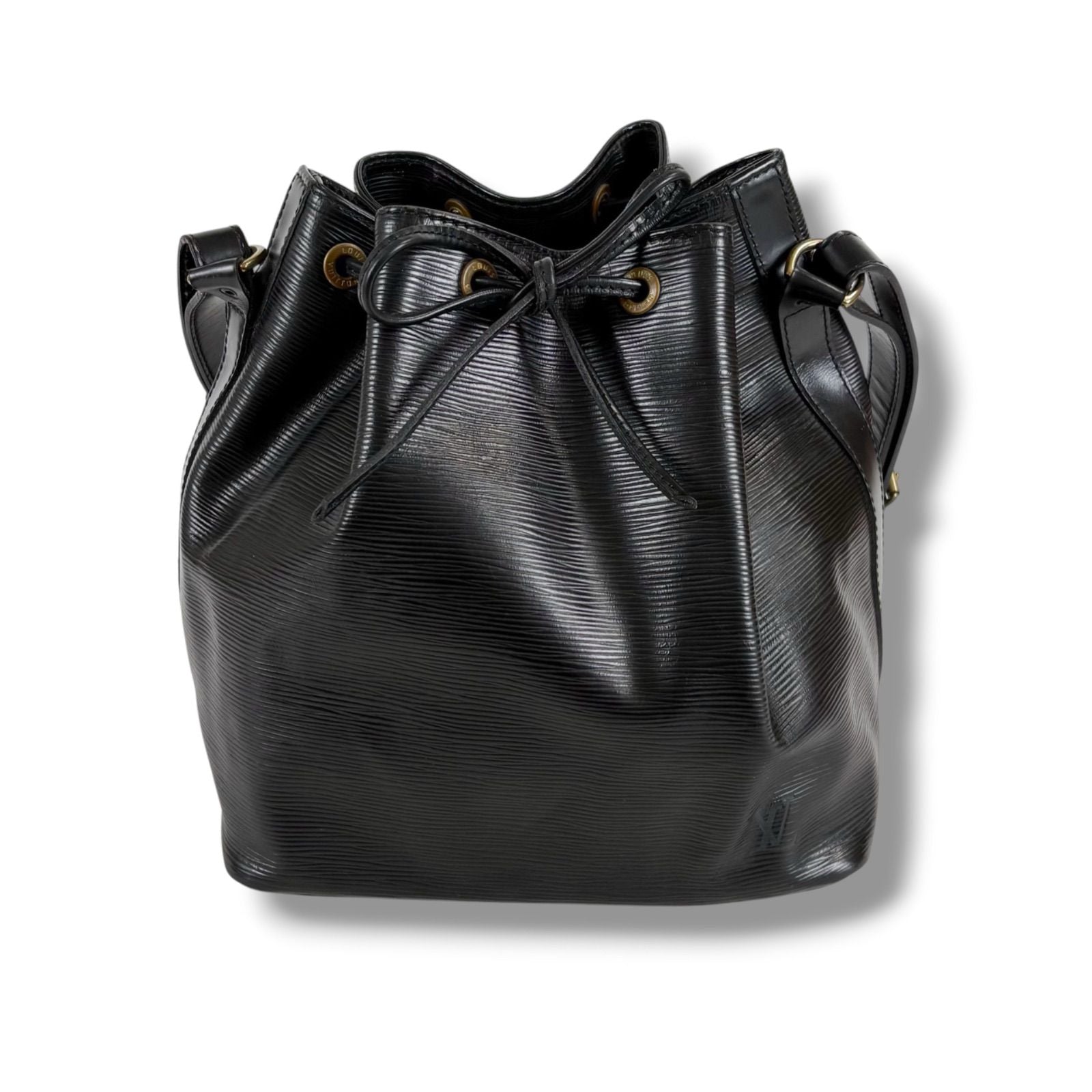 Louis Vuitton Petit Noe Drawstring Shoulder Bag Epi Leather Black Noir — view 2